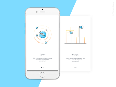 Onboarding app design explore illustration onboarding promote simple ui ux