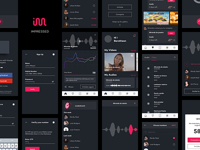 Dark Theme App UI amplify app dark design interaction mobile music ramotion sound ui