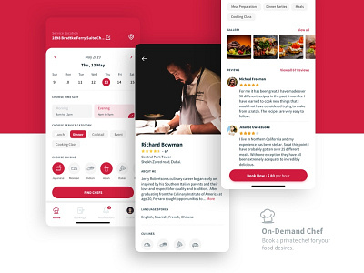 Chef on Demand app branding chef design icons minimal on demand product typography ui ux