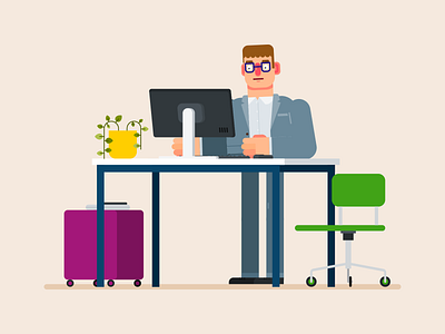 Vector Flat Design Business Character