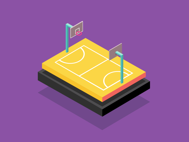 Court sport basketball concept illustration isometric