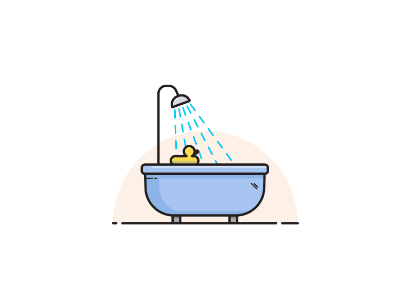 Shower Bath 2d after effects animation design gif illustration loop looping motion design real estate vector