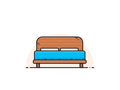 Bed 2d bed design icon illustration real estate ui vector