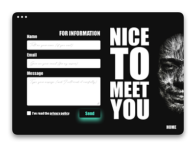 For Information black contact form dark inspiration ui web white