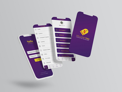 Yellow Tag App UX-UI design graphic design rhyton ui user experince ux