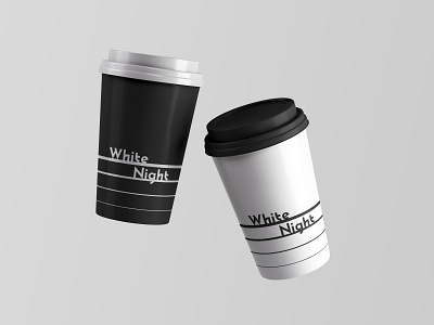 White Night Coffee Cup