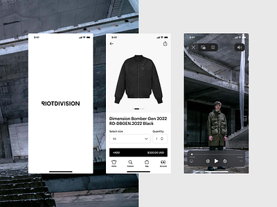 RIOTDIVISION mobile app concept