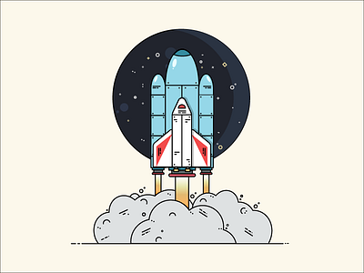 Journey to the stars digital digital art digital illustration illustration journey rocket space spaceship stars take off