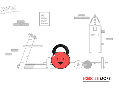 Exercise More digital digital art digital illustration exercise fitness futura font gym habits health illustration illustrations