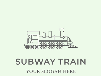 subway train line art icon logo minimalist vector illustration badge