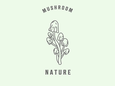 premium mushroom food logo line art vector design vector hand drawn