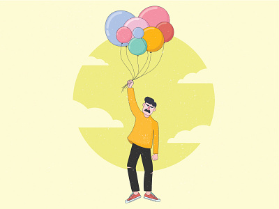 David Blaine - Ascension 🎈 balloon balloon man character design clean davidblaine dribbble fly graphicdesign illustration man minimal minimal art vector vector design vector illustration vectorart