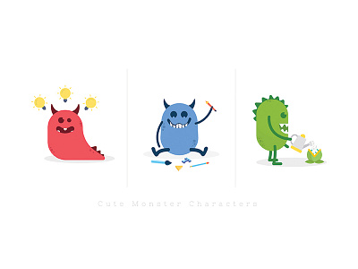 Monsters character cute design dribbble illustrator minimal monsters vector