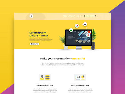 Pitch Deck UI Design bright corporate dribbble graphic design icon design interface pitch deck ppt ui design web yellow