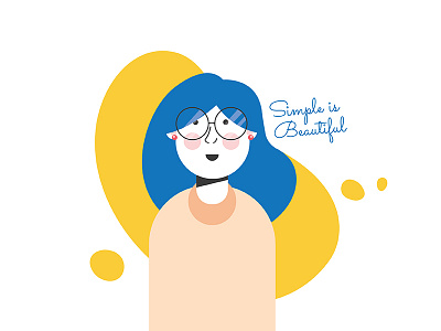 Simple Is Beautiful character colors cool cute dribbble flat girl glasses illustration lovely