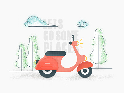 Let's go some places branding clean design dribbble flat graphic design illustration logo minimal modern ride scooter texture travel typography ui ux vector vector art vector illustration