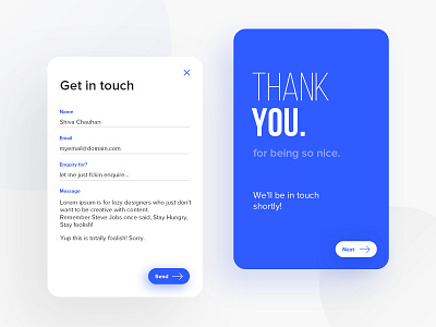 Get in touch - UI Design