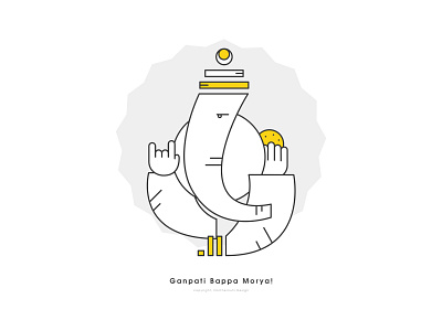Ganpati Bappa Morya art branding design character design design dribbble elephant god ganesh ganesh chaturthi ganesha ganpati ganpati bappa graphic design hindu god illustration logodesign minimal minimalist logo northernuts shiva chauhan studio