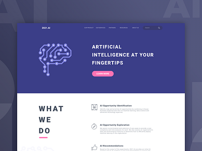 Landing Page ai concept landing page minimal