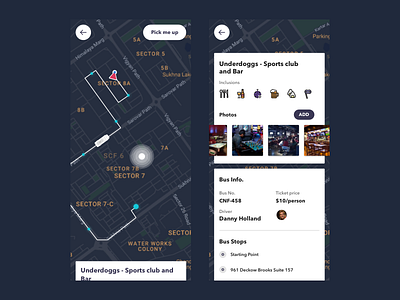 Party on wheels app minimal party ui