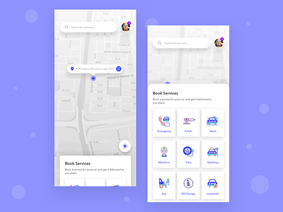 Car care app clean design minimal ui ux