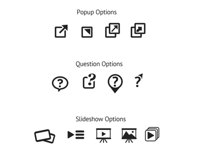 Icons popup question slideshow