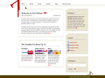 New Zbinski Homepage brown red redesign website wordpress