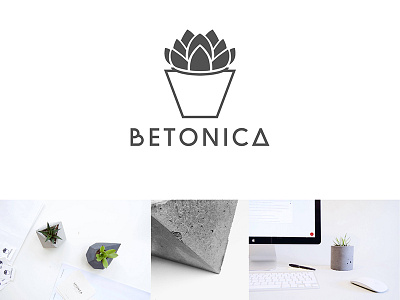 Betonica Logo concrete design logo plants