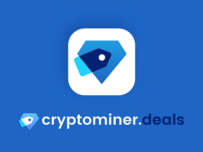 Logo for cryptominer.deals.com blockchain crypto deals diamond logo