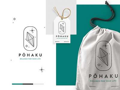 Pōhaku Stones branding crystals design illustration logo mockup precious stones stones typography