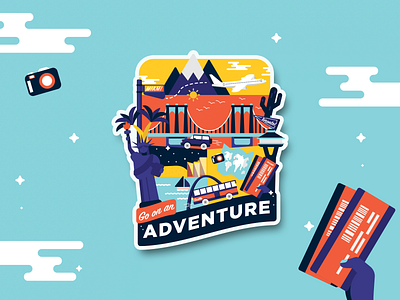 Go on an Adventure adventure design illustration roadtrip stickers travel trip typography united states usa vacation vector