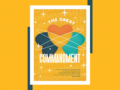 The Great Commandment bible verse children series church church poster commandment illustration jesus kids poster poster sermon typography vector
