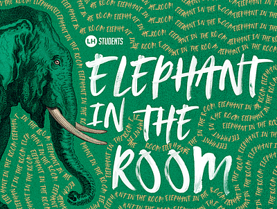 Elephant in the Room brush lettering church sermon art sermon series sermon title student sermon typography