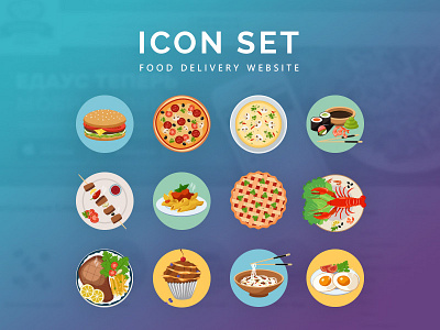 Icons Set clean food icon set web