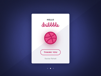 Hello Dribbble debut dribbble first shot hello