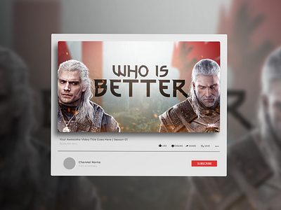 YouTube Thumbnail | The Witcher 3 channel art design graphic design the witcher the witcher 3 thubnail thumbnail thumbnail creator thumbnail design thumbnail designer youtube youtube banner youtube design youtube thumbnail youtube thumbnails