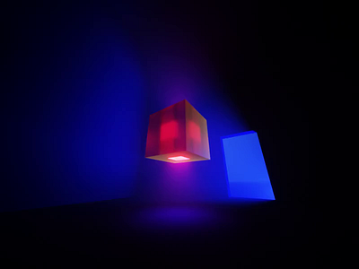 Cube Rotate #MagicaVoxel 3d animation cube glass lights magicavoxel minimalist shadows video