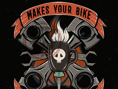 Custom Garage makes your bike great again animation apparel branding design graphic design illustration logo vector