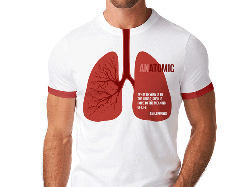 Threadless - AnAtomic T-shirt anatomy atom body breath health lungs man stomach strong t shirt threadless