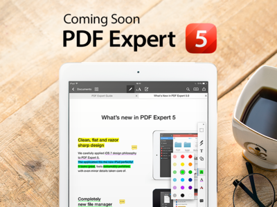 PDF Expert 5 - Teaser application expert five flat icon interface ipad new pdf readdle soon viewer