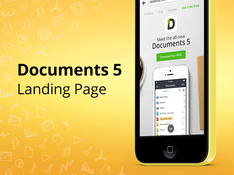 Documents 5 - Landing Page app document dropbox file iphone landing manager media page player readdle web