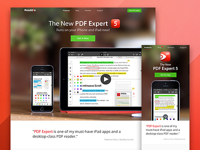 PDF Expert 5.1 - Landing Page apple expert ipad iphone landing manager page pdf photo readdle responsive site