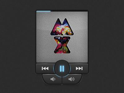 Light & Dark - mini music player button coldplay gui interface mini music music player pause play player sound ui volume