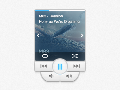 Mini Music Player - white theme button coldplay gui interface light mini music music player pause play player sound ui volume white