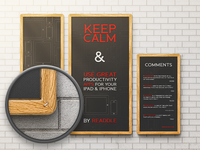 Readdle's Poster app application brick comment device frame ipad iphone keep calm poster productivity readdle wall wood
