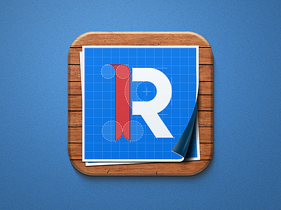 Readdle Beta App Icon app apple application beta blueprint device icon paper readdle texture wood
