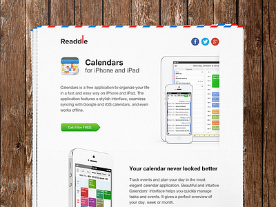 Calendars - Newsletter application calendar ios ipad iphone mail newsletter readdle