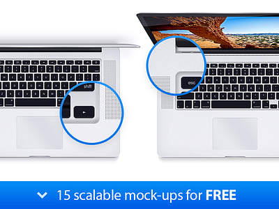 MacBook Pro - 15 Scalable Mock-ups apple device download free laptop lossless macbook mock up mockup notebook pro psd scalable vector