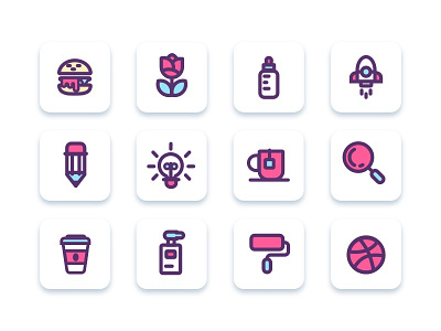 Icon set 2018 @dribbble awesomeicons cool coolcolors dribbble icons illustration uiux