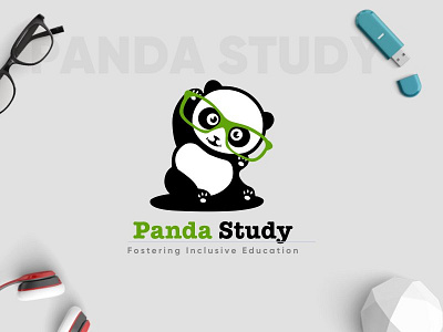 Panda Study Logo . education logo panda pandalogo